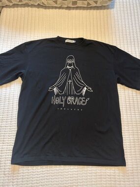 Undercover Black Short Sleeve Tee with White 'Holy Grace' Graphic